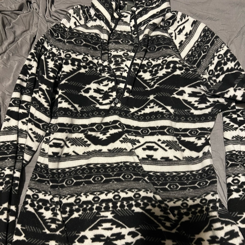 Black and White Patterned Hoodie